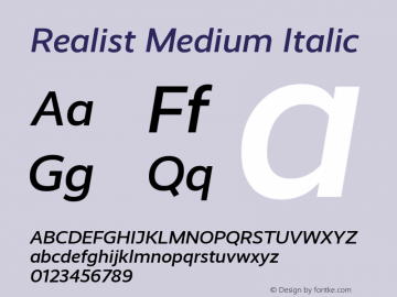 Realist Medium Italic Version 2.204图片样张