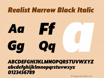 Realist Narrow Black Italic Version 2.204图片样张