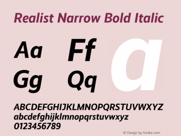 Realist Narrow Bold Italic Version 2.204图片样张