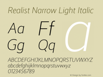 Realist Narrow Light Italic Version 2.204图片样张