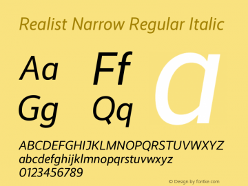 Realist Narrow Regular Italic Version 2.204图片样张
