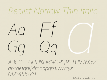 Realist Narrow Thin Italic Version 2.204图片样张