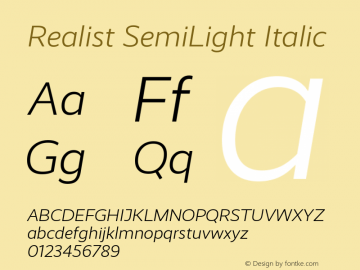 Realist SemiLight Italic Version 2.204图片样张