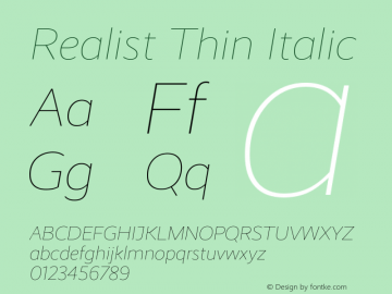 Realist Thin Italic Version 2.204图片样张