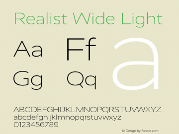 Realist Wide Light Version 2.204;hotconv 1.0.109;makeotfexe 2.5.65596图片样张