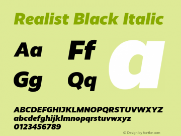 Realist-BlackItalic Version 2.204图片样张