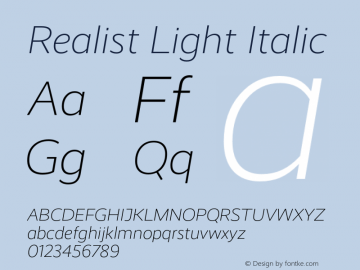 Realist-LightItalic Version 2.204图片样张