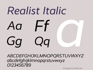 Realist-RegularItalic Version 2.204图片样张