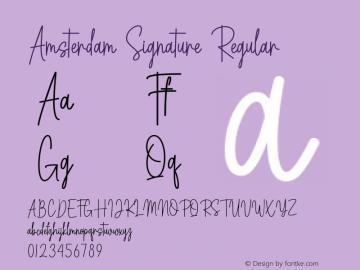 Amsterdam Signature Version 1.001;Fontself Maker 3.5.7图片样张