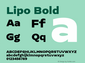 Lipo Bold Version 1.000;Glyphs 3.1.2 (3151)图片样张