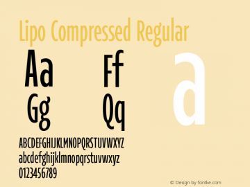 Lipo Compressed Regular Version 1.000;Glyphs 3.1.2 (3151)图片样张
