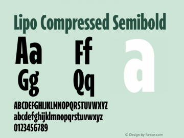Lipo Compressed Semibold Version 1.000;Glyphs 3.1.2 (3151)图片样张