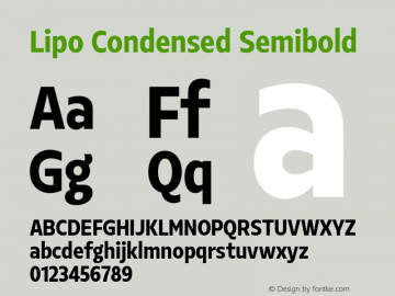 Lipo Condensed Semibold Version 1.000;Glyphs 3.1.2 (3151)图片样张