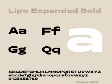 Lipo Expanded Bold Version 1.000;Glyphs 3.1.2 (3151)图片样张