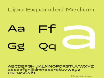 Lipo Expanded Medium Version 1.000;Glyphs 3.1.2 (3151)图片样张