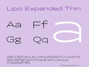 Lipo Expanded Thin Version 1.000;Glyphs 3.1.2 (3151)图片样张