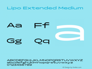 Lipo Extended Medium Version 1.000;Glyphs 3.1.2 (3151)图片样张