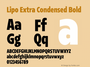 Lipo Extra Condensed Bold Version 1.000;Glyphs 3.1.2 (3151)图片样张