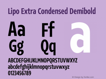 Lipo Extra Condensed Demibold Version 1.000;Glyphs 3.1.2 (3151)图片样张