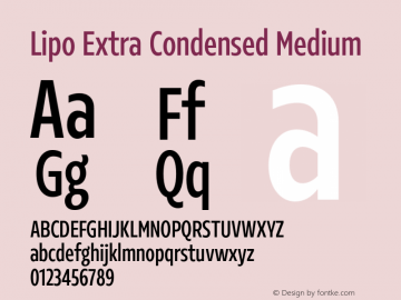 Lipo Extra Condensed Medium Version 1.000;Glyphs 3.1.2 (3151)图片样张