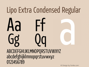 Lipo Extra Condensed Regular Version 1.000;Glyphs 3.1.2 (3151)图片样张