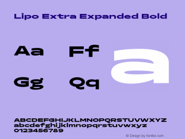 Lipo Extra Expanded Bold Version 1.000;Glyphs 3.1.2 (3151)图片样张