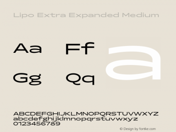 Lipo Extra Expanded Medium Version 1.000;Glyphs 3.1.2 (3151)图片样张