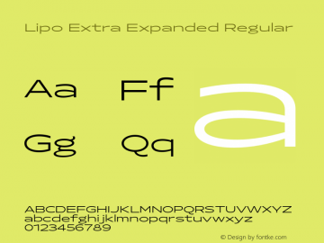 Lipo Extra Expanded Regular Version 1.000;Glyphs 3.1.2 (3151)图片样张
