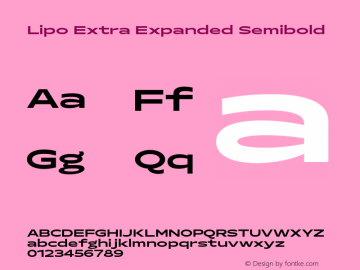 Lipo Extra Expanded Semibold Version 1.000;Glyphs 3.1.2 (3151)图片样张