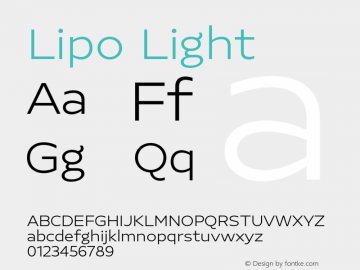 Lipo Light Version 1.000;Glyphs 3.1.2 (3151)图片样张