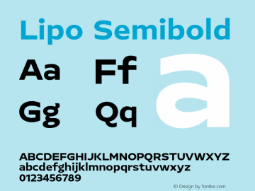 Lipo Semibold Version 1.000;Glyphs 3.1.2 (3151)图片样张