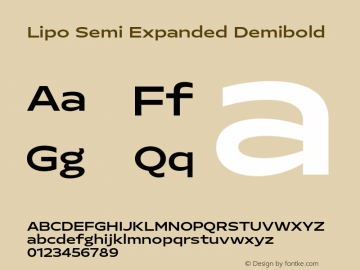 Lipo Semi Expanded Demibold Version 1.000;Glyphs 3.1.2 (3151)图片样张