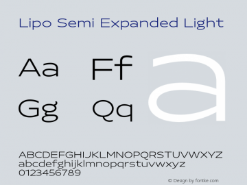 Lipo Semi Expanded Light Version 1.000;Glyphs 3.1.2 (3151)图片样张