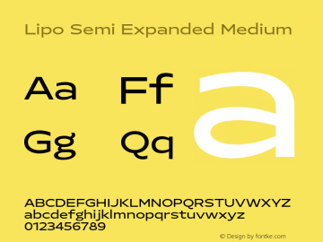 Lipo Semi Expanded Medium Version 1.000;Glyphs 3.1.2 (3151)图片样张