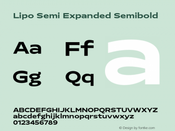Lipo Semi Expanded Semibold Version 1.000;Glyphs 3.1.2 (3151)图片样张