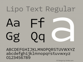 Lipo Text Regular Version 1.000;Glyphs 3.1.2 (3151)图片样张