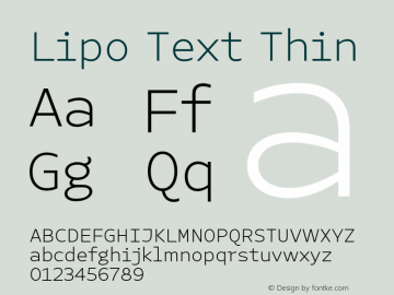 Lipo Text Thin Version 1.000;Glyphs 3.1.2 (3151)图片样张