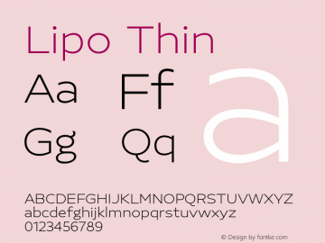 Lipo Thin Version 1.000;Glyphs 3.1.2 (3151)图片样张
