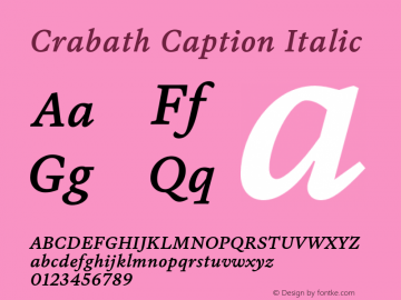 Crabath Caption Italic Version 1.283;FEAKit 1.0图片样张