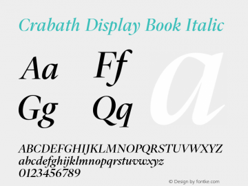 Crabath Display Book Italic Version 1.283;FEAKit 1.0图片样张