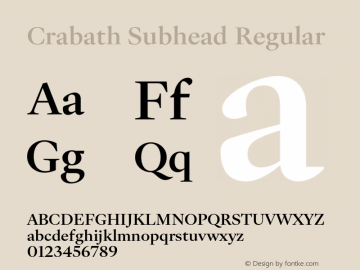 Crabath Subhead Regular Version 1.283;FEAKit 1.0图片样张