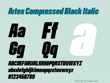 Artex Compressed Black Italic Version 1.005图片样张