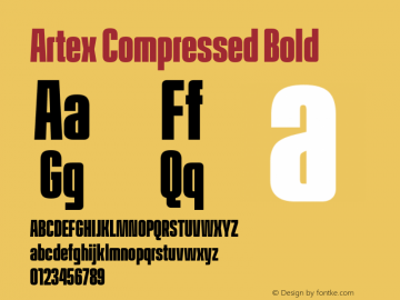 Artex Compressed Bold Version 1.005图片样张