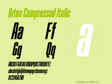 Artex Compressed Italic Version 1.005图片样张