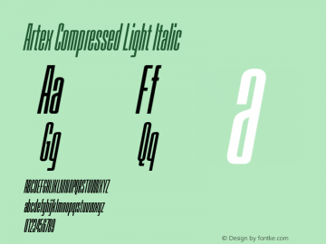 Artex Compressed Light Italic Version 1.005图片样张