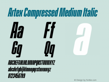 Artex Compressed Medium Italic Version 1.005图片样张