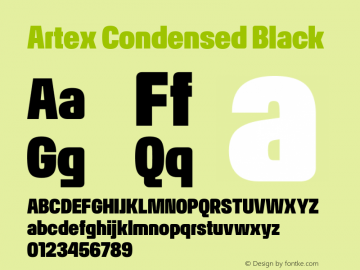 Artex Condensed Black Version 1.005图片样张