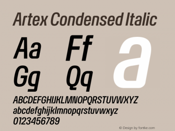 Artex Condensed Italic Version 1.005图片样张