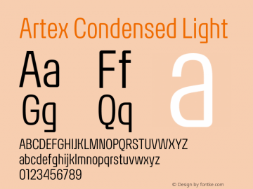 Artex Condensed Light Version 1.005图片样张