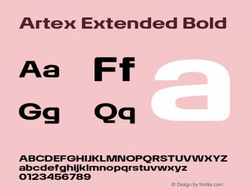 Artex Extended Bold Version 1.005图片样张